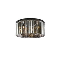 Sydney 8 light Matte Black Flush Mount Silver Shade (Grey) Royal Cut Crystal