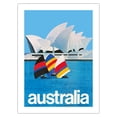 thumbnail image 1 of Sydney Australia - Sydney Opera House - Vintage Airline Travel Poster c.1969 - Bamboo Fine Art 290gsm Paper Print (Unframed) 18x24in, 1 of 4