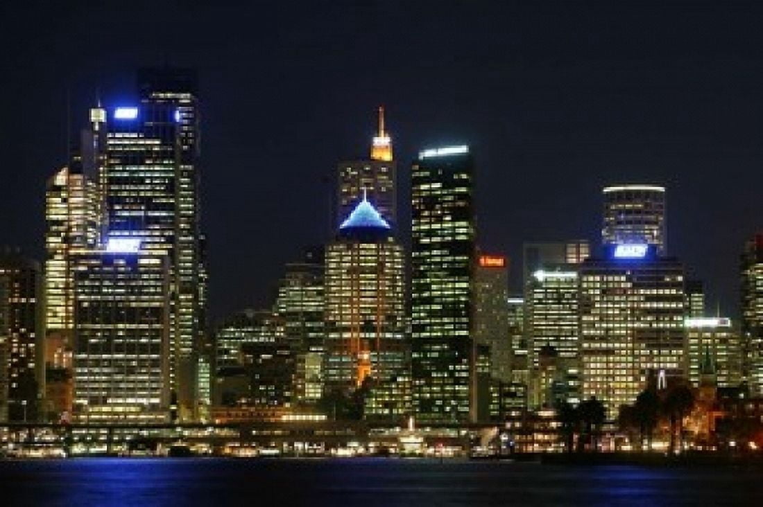 Sydney CBD at Night Sydney Cove Australia Canvas Art - David Wall DanitaDelimont (36 x 24)