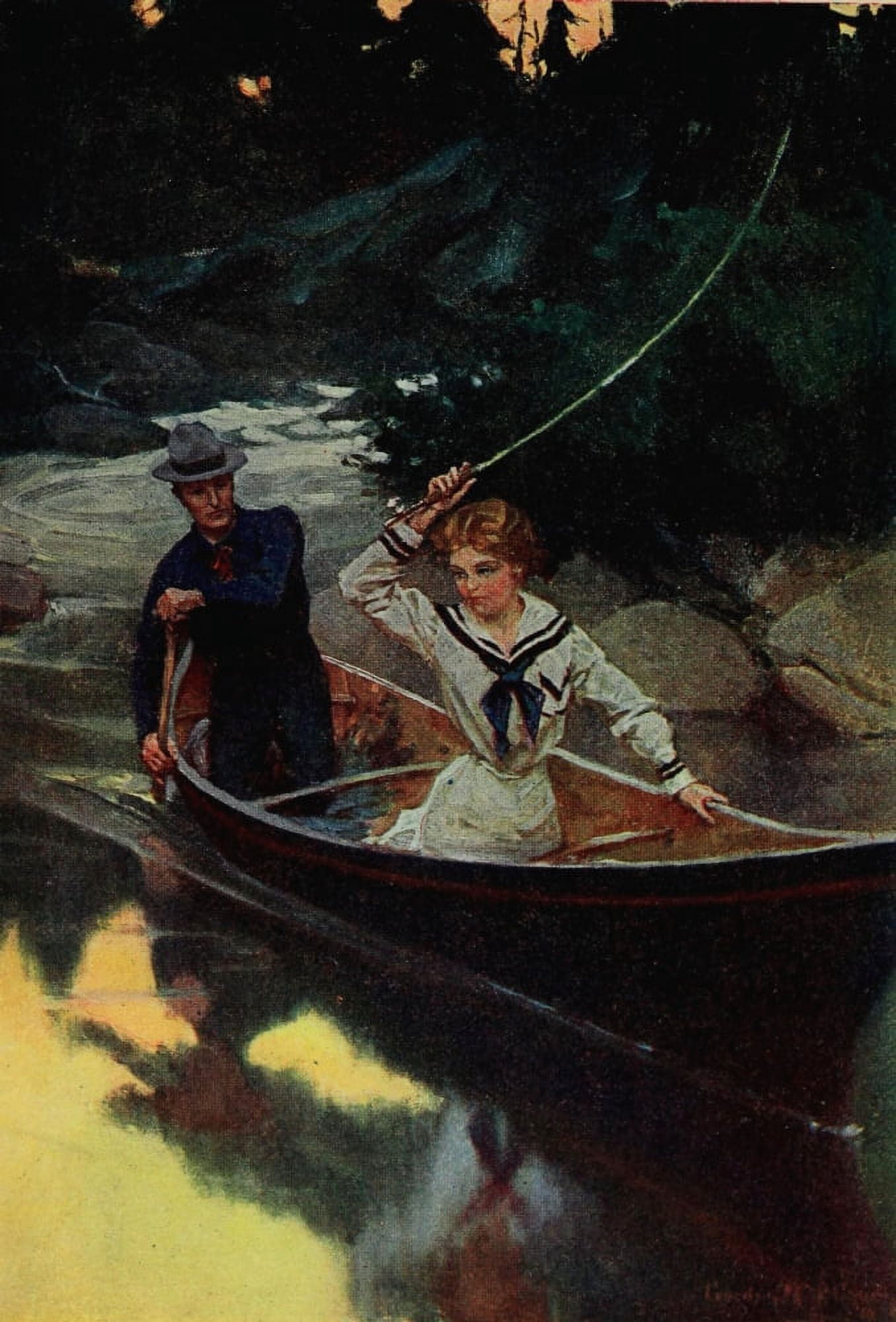 Sydney Carteret 1911 Fishing Canvas Art - Unknown (18 x 24)