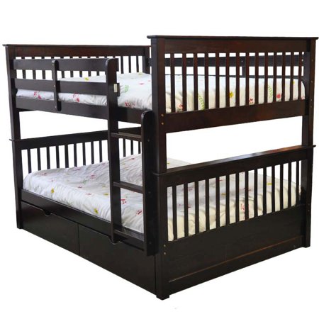 Sydney Full over Full Bunk Bed with Drawers Espresso