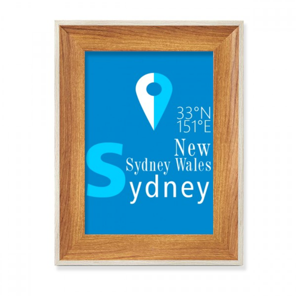 Sydney Geography Coordinates Trave Desktop Wooden Photo Frame Display Picture Art Painting Multiple Sets