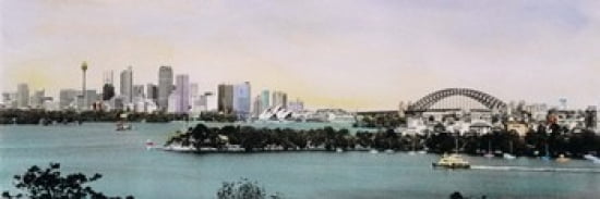 Sydney Harbor New South Wales United Kingdom Australia Canvas Art - Panoramic Images (36 x 12)