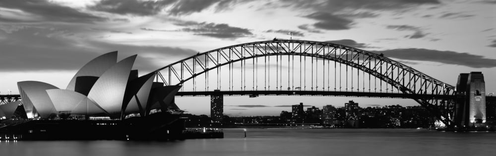 Sydney Harbour Bridge At Sunset Sydney Australia Canvas Art - Panoramic Images (6 x 18)