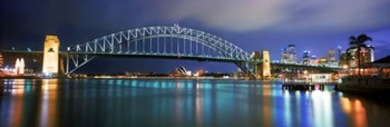 Sydney Harbour Bridge with the Sydney Opera House in the background Sydney Harbor Sydney New South Wales Australia Canvas Art - Panoramic Images (36 x 12)