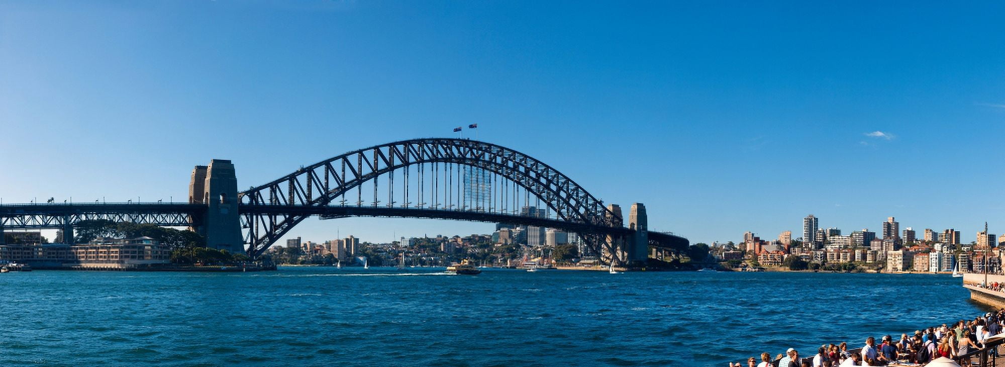 Sydney Harbour Bridge with city in the background Sydney New South Wales Australia Canvas Art - Panoramic Images (27 x 9)