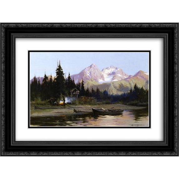 Sydney Laurence 2x Matted 24x20 Black Ornate Framed Art Print 'A Northern Frontier '