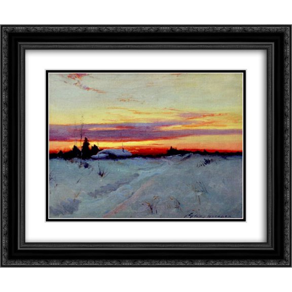 Sydney Laurence 2x Matted 24x20 Black Ornate Framed Art Print 'Alaska Sunset'