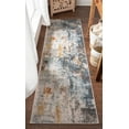 thumbnail image 1 of Sydney Nadine Blue Modern Abstract Distressed 2'3" x 7'3" Runner Area Rug, 1 of 6