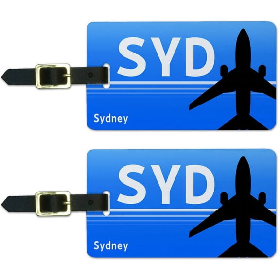 Sydney New South Wales Australia (SYD) Airport Code Luggage ID Tags, Set of 2
