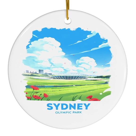 Sydney Olympic Park Ceramic Travel Ornament, Australia Christmas Ornament, Souvenir Keepsake