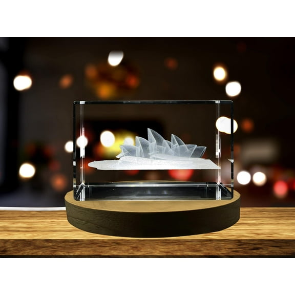 Sydney Opera House 3D Engraved Crystal Collectible Souvenir