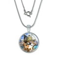 thumbnail image 1 of Sydney Opera House Australia Dog Rabbit Guinea Pig 0.75" Pendant with Sterling Silver Plated Chain, 1 of 4