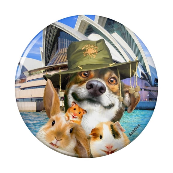 Sydney Opera House Australia Dog Rabbit Guinea Pig Kitchen Refrigerator Locker Button Magnet