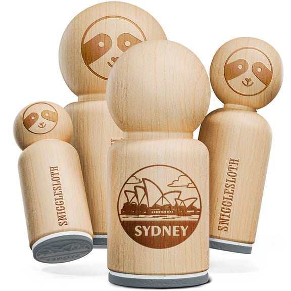Sydney Opera House Australia Landmark Destination Circle Rubber Stamp for Stamping Crafting Planners - 1/2 Inch Mini