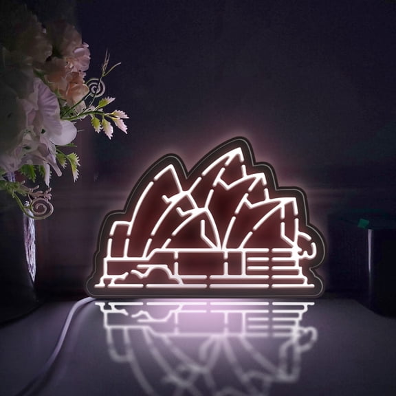 Sydney Opera House Led Light Box, Dimmable Neon-Like Light Signs USB Power for Wall Decor Bedroom Decoration, Static Light (WxH) 8"x5"