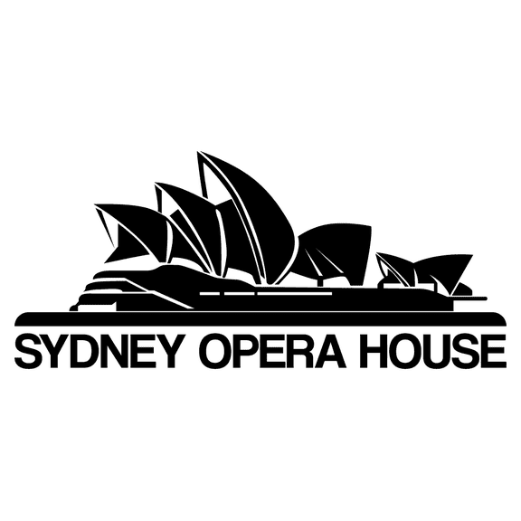 Sydney Opera House Lettering Art 9" x 20" Tourist Landmark Home Wall Sticker Decor World's Most Famous & Distinctive Building Vinyl Bedroom Living Room Wall Decal