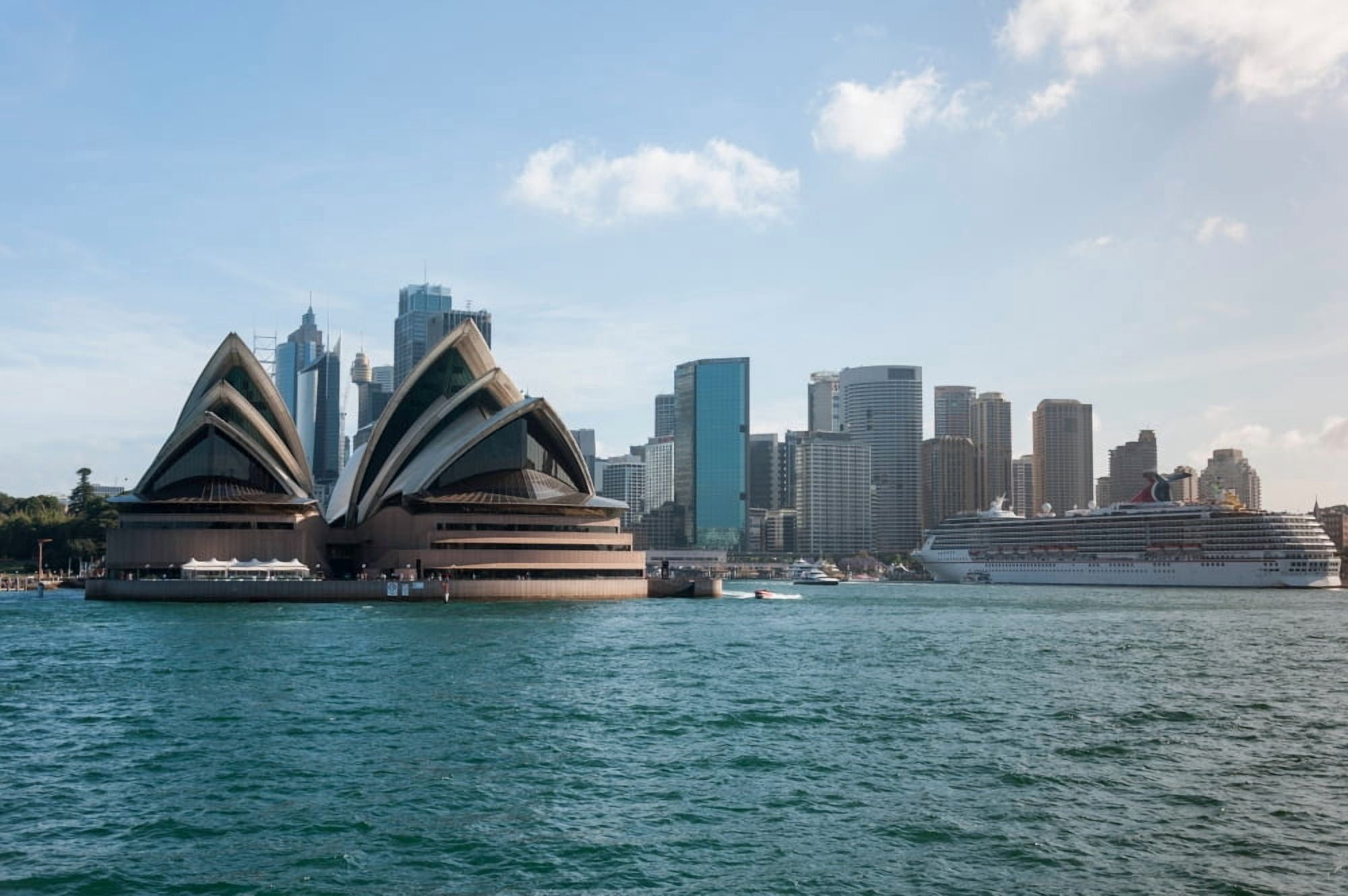 Sydney Opera House with buildings at Circular Quay Sydney New South Wales Australia Canvas Art - Panoramic Images (27 x 9)