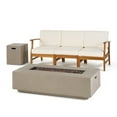 thumbnail image 1 of Sydney Outdoor 3 Seater Acacia Wood Sofa Set with Rectangular Fire Table and Tank Holder, 1 of 14