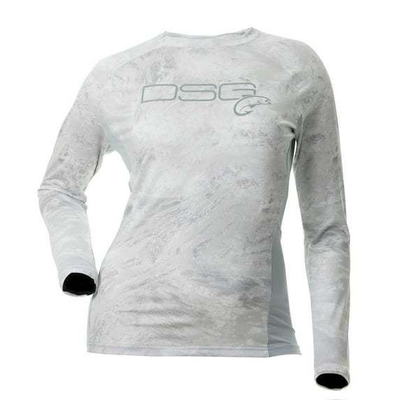 DSG Outerwear Women's Sydney L/S Fishing Rt White Out/Cloudy Shirt Small Size