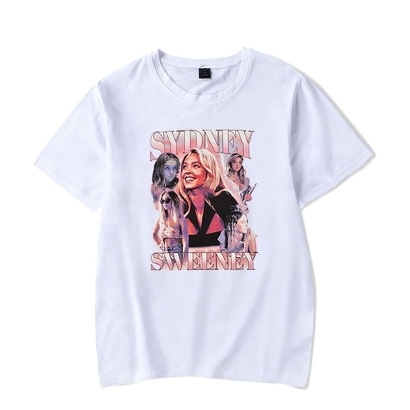 Sydney Sweeney T-shirt Casual Short Sleeve Harajuku Tee Unisex Crewneck Hip Hop Top