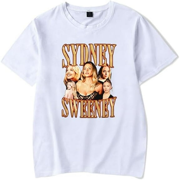 Sydney Sweeney T-shirt Fashion Print Short Sleeve Men And Women Casual Retro Street Wear