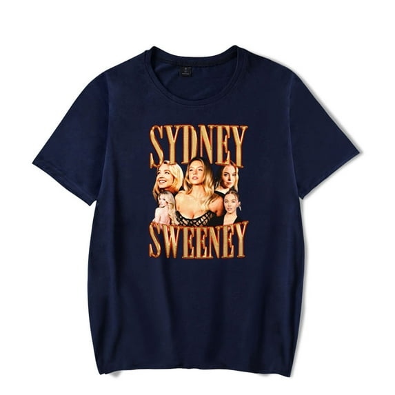 Sydney Sweeney Vintage T-shirt Unique Short Sleeve Casual Tee Hip Hop Crewneck Top