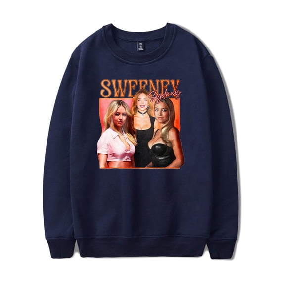 Sydney Sweeney crew neck sweatshirt Merch Long sleeve Fashion Casual Hooded Sweatshirts