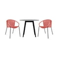 thumbnail image 1 of Sydney and Snack 3 Piece Outdoor Patio 36" Dining Set in Black Eucalyptus Wood and Brick Red Rope, 1 of 7