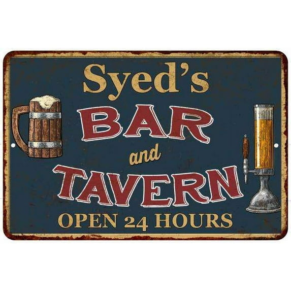 Syed's Green Bar & Tavern Rustic Sign 12 x 18 Matte Finish Metal 112180047130
