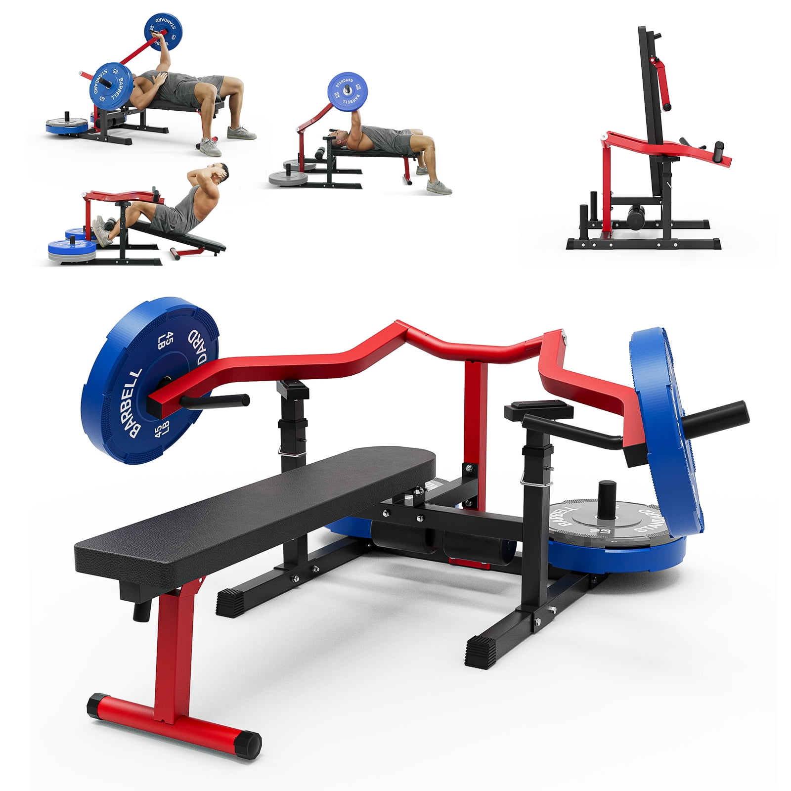 Syedee Chest Press Machine, 1250LBS Capacity with Independent Converging Arms, Adjustable Flat Incline Fitness Bench Home Gym