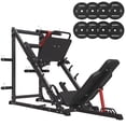 thumbnail image 1 of Syedee Adjustable Leg Press Machine with Calf Block, 2000LBS Capacity, Black with 230 Weight Plates, 1 of 8