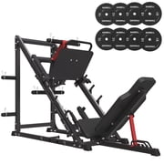 Syedee Adjustable Leg Press Machine, 2000LBS Capacity, Black with 230 Weight Plates