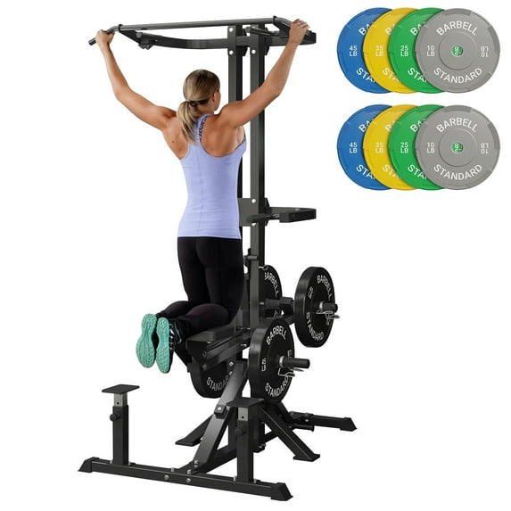 Syedee Assisted Pull up/ Dip machine, Plate-Loaded Machine with 800LBS Capacity, Dip Station for Strength Training,230 lbs Sets