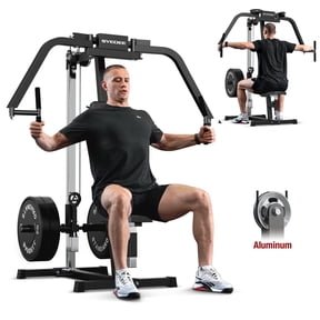 Syedee Chest Fly & Reverse Delt Machine, Plate-Loaded Pec Deck, 400 LBS Upper Body Specialty Machine, 4-Level Seat, 2:1 Ratio, Aluminum Pulleys, Compact Home Gym