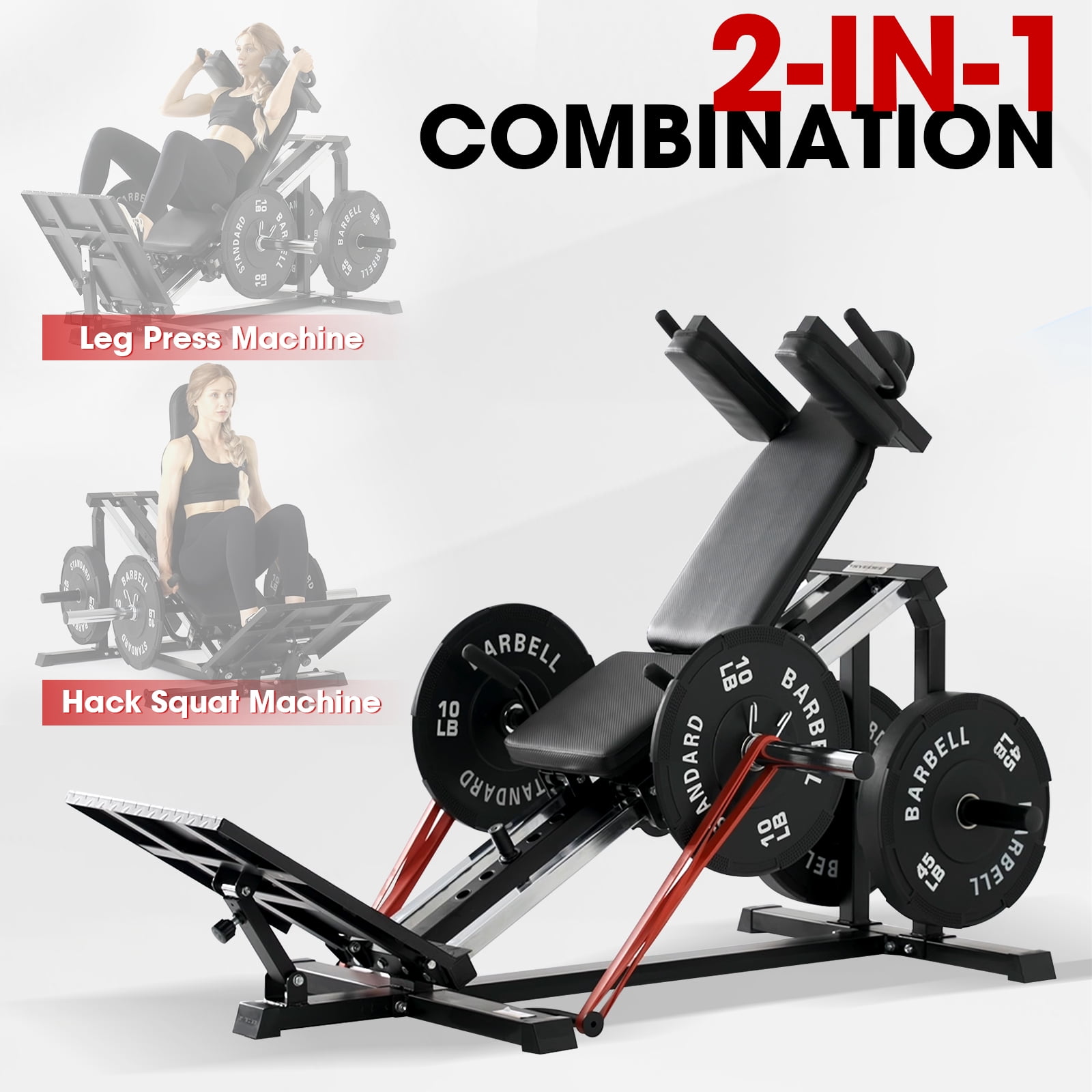 Syedee Compact Leg Sled Machine 900lbs Capacity Weightlifting Equipment Hack Squat Calf Raise Home Gym Walmart