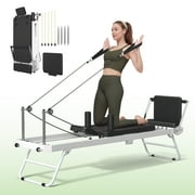 Syedee Foldable Pilates Equipment for Home Workouts,Balanced Body Pilates Reformer Machine for Home and Gym, Pilates Exercise Equipment with Jump Board, Additional 4 Springs
