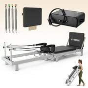 Syedee Foldable Pilates Reformer Machine, Pilates Equipment with Pilate Box Sets for Home Gym, Pilates Exercise Equipment with Jump Board, 110lbs High Resistance