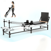 Syedee 91 Foldable Pilates Equipment for Home Workouts,Pilates Reformer Machine for Home and Gym, Pilates Exercise Equipment with Jump Board, 220lbs resistance 5 Springs