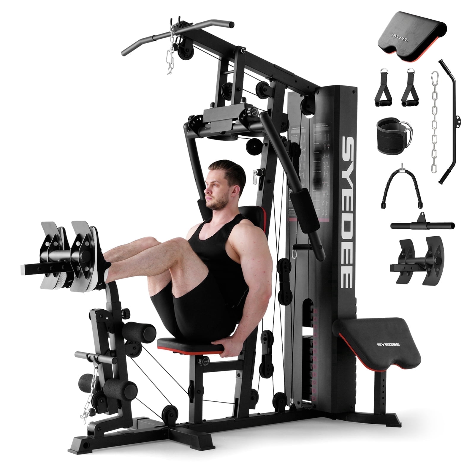 Syedee Home Gym Station Workout Station with 150LBS Weight Stack Home Gym Equipment for All Body Training 31079e9f ca49 4ed8 b00f e30a644a9136.df0548ee4514e889c763d3ae9a08a80e