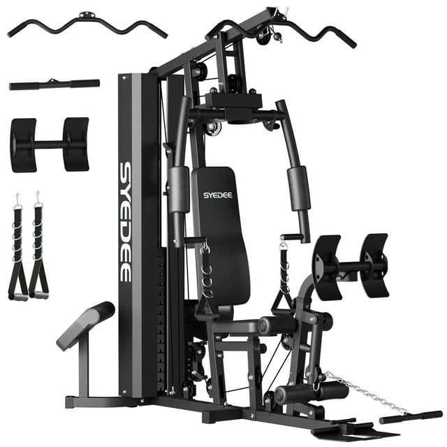 Syedee Home Gym Station, Workout Station with 150LBS Weight Stack, Home ...