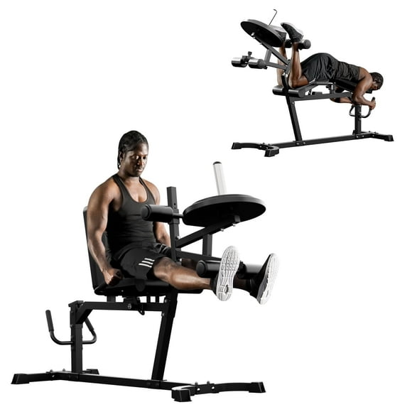 Syedee Leg Extension and Curl Machine, Seated Leg Extension machine and Lying leg Curl Machine for Home Gym with 600lbs, Adjustable Leg Machine, Workout Equipment