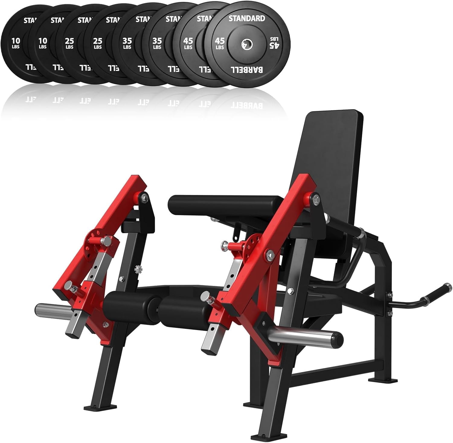 Syedee Leg Extension and Curl Machine, Single Leg Extension, Lying Leg Curl, Standing Leg Curl, Adjustable Leg Exercise Bench with 230LBS Weight Plates
