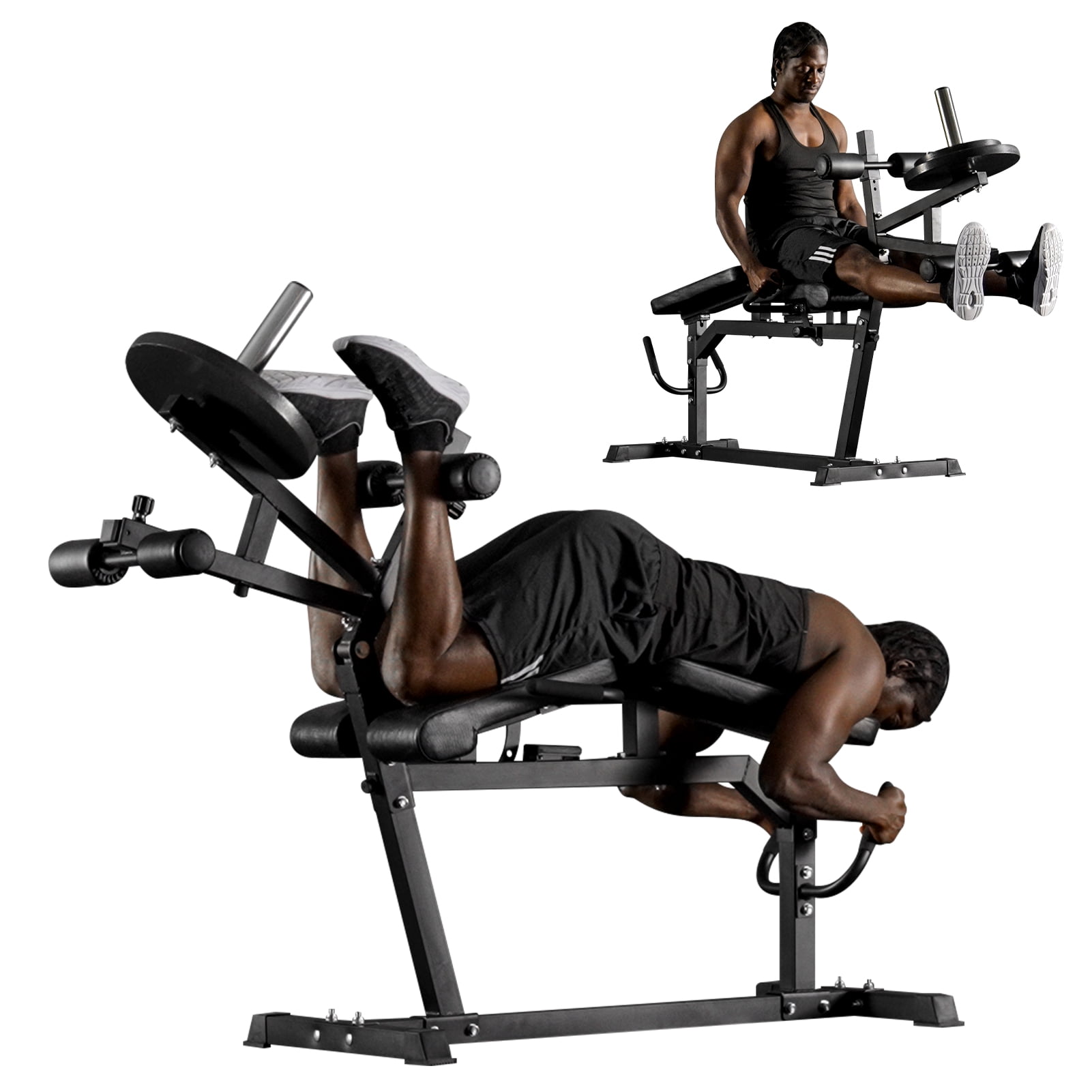 Syedee Leg Extension and Lying Curl Machine Lower Body Special Leg Machine with 600lbs Adjustable Leg Exercise Bench with Plate Loaded Leg Rotary Extension for Thigh Home Gym Weight Machine Walmart ...