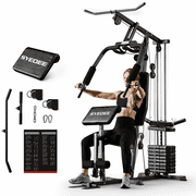 Syedee Multifunctional Home Gym System, Home Gym Station with 105LBS Weight Stack, All in One Workout Machine for Full Body Strength Training