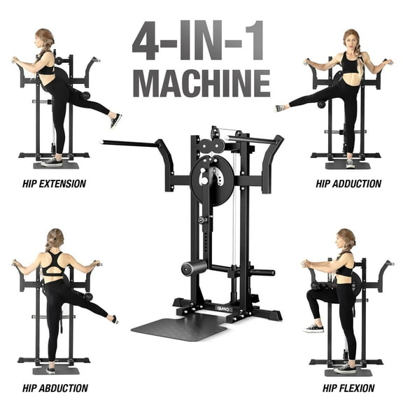 Syedee Multiple Hip Thrust Machine with 9 Height Settings, Standing Hip Abductor Machine with 450LBS Loading Capacity, Inner and Outer Thigh Machine for Hip and Leg Exercise