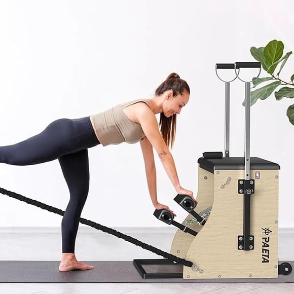 Syedee Pilates Chair, Split-Pedal Stability Combo Chair with Handles, Yoga Fitness Trainer, Pilates Reformer Machine, Pilates Equipment Perfect for Home Use & Gym Workout
