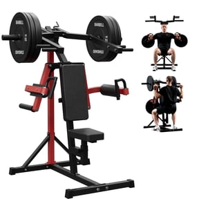 Syedee Plate Loaded Deltoid and Shoulder Press Machine, Multifunctional Lateral Raise Machine with Adjustable Seat and Backrest, 800 Weight Capacity, 70LBS Weight Plates Set