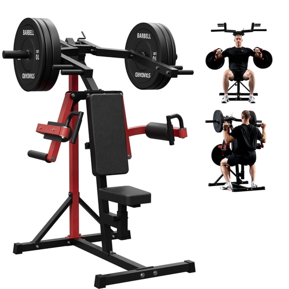 Syedee Plate Loaded Deltoid and Shoulder Press Machine, Multifunctional Lateral Raise Machine with Adjustable Seat and Backrest, 800 Weight Capacity, 70LBS Weight Plates Set