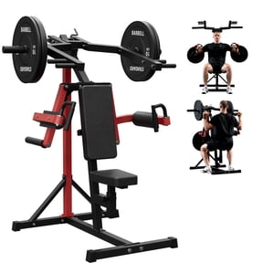 Syedee Plate Loaded Deltoid and Shoulder Press Machine, Multifunctional Lateral Raise Machine with Adjustable Seat and Backrest, 800 Weight Capacity, 70LBS Weight Plates Set